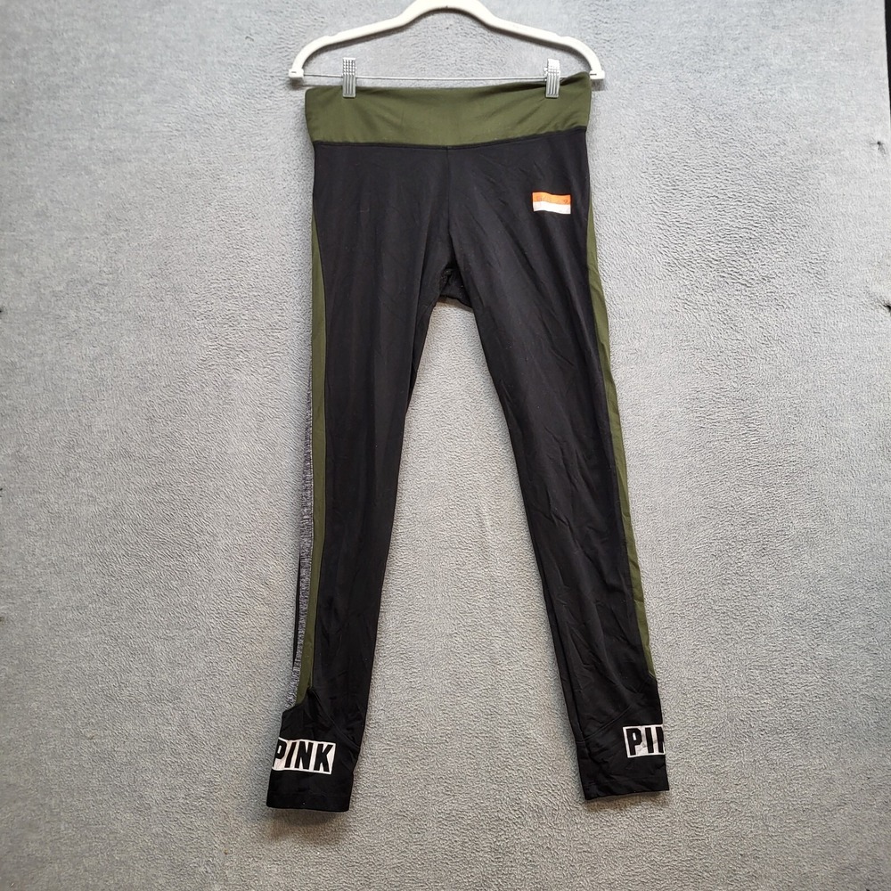 PINK Victoria's Secret Women Activewear Pants M Green Ultimate Leggings READ